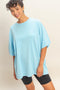 Light Blue Oversized Mineral Wash T-Shirt