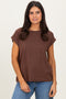 Brown Rolled Short Sleeve Tee