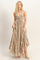 Taupe Halter Neck Smocked Maxi Dress