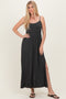 Charcoal Striped Sleeveless Maxi Dress