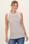 Mocha Striped Ribbed Tank Top