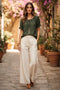 Olive Eyelet Lace Puff Sleeve Blouse