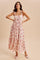 Peach Multi Floral Sleeveless Maxi Dress