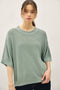 Jade Oversize Cut Sweater Top With Raw Edge