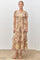 Yellow Floral Print Smocked Tiered Midi Dress