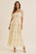 Butter Cream Lace Tiered Smocked Midi Dress