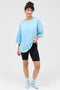 Blue Pigment Oversized Half-Sleeve T-Shirt