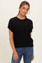 Black Open-Knit Dolman Sleeve Top