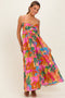 Brown Pink Multi Printed Maxi Dress