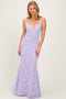 Lavender Floral Sleeveless V-Neck Maxi Dress