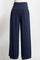 navy blue wide-leg lounge pants with a high elastic waistband