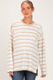 Taupe Striped Oversized Maternity Long Sleeve Top