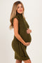 Olive Scarf Sweater Maternity Mini Dress
