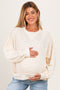 Ivory Floral Colorblock Maternity Sweatshirt