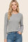 Heather Grey Fitted Ribbed Long Sleeve