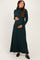 Hunter Green Turtleneck Long Sleeve Maternity Maxi Dress