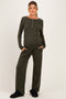 Olive Henley Wide Leg Pant Maternity Lounge Set