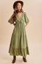 Eucalyptus Lace Trim Tiered Maxi Dress