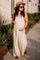 Beige Linen Maternity Overalls
