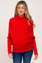 Red Funnel Neck Dolman Sleeve Maternity Sweater