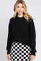 Black Bubble Sleeve Sweater