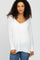 Ivory V-Neck Side Slit Sweater