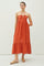 Rust Halter Midi Dress