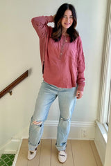 Light Blue Open Knee Relaxed Straight Leg Maternity Jeans