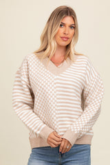 Mocha Mixed Pattern Sweater