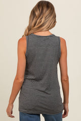 Charcoal Striped Maternity Tank Top