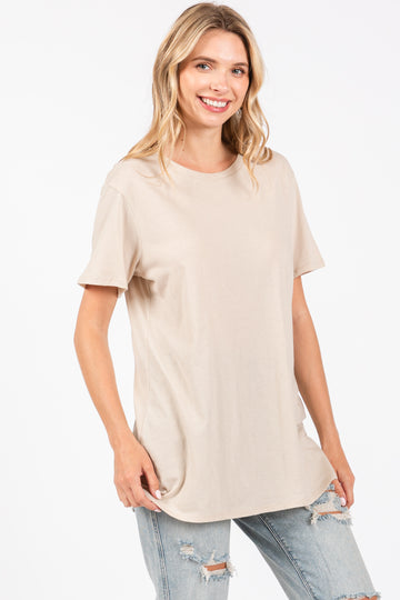 Beige Basic Tee