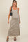 Cream Striped Sleeveless Maternity Maxi Dress