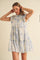 Off White Baby Blue Flutter Sleeve Babydoll Mini Dress