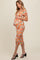 Orange Floral Off Shoulder Ruched Maternity Midi Dress