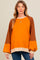 Camel Colorblock Bubble Sleeve Maternity Pullover