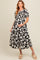 Black Floral Smocked Maternity Midi Dress