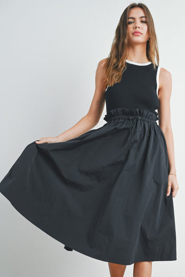 Black Contrasted Tank Sweater Dress