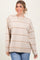 Beige Striped Drop Shoulder Sweater