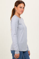 Heather Grey Raglan Long Sleeve Top