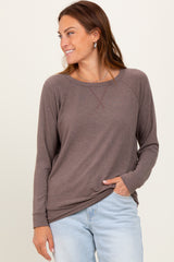 Brown Basic Pullover Top