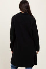 Black Knit Relaxed Fit Coat Jacket