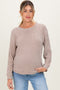 Beige Chenille Knit Maternity Sweater