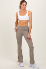 Light Olive Fold Over Waistband Flared Pants