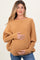 Camel Chunky Knit Dolman Sleeve Oversized Maternity Sweater