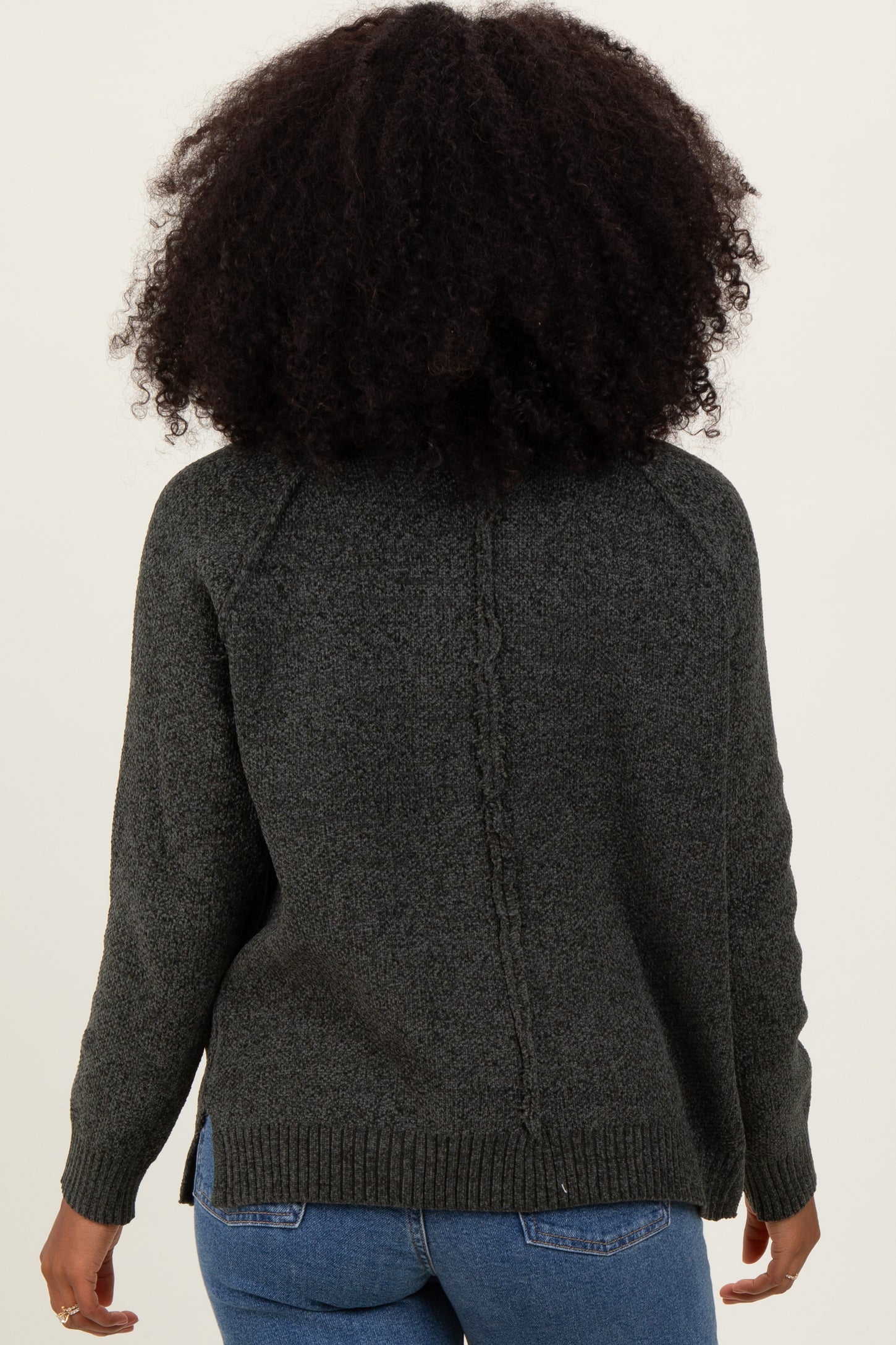 Olive Raglan Knit Sweater