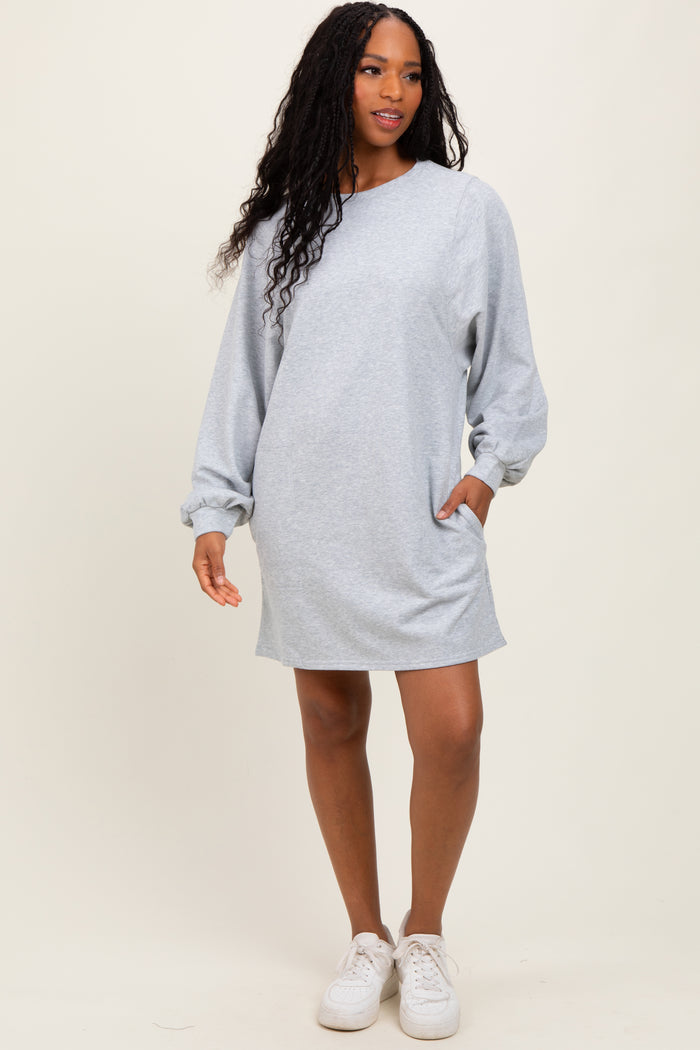 Heather Grey Ultra Soft Sweatshirt Dress