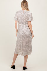 Gold Sequin Short Sleeve Midi Dress