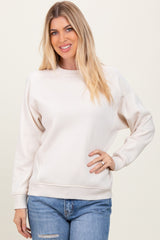 Cream Fleece Maternity Sweatshirt