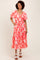 Coral Bubble Short Sleeve Maxi Dress W/ Side Pocket