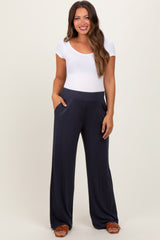 Charcoal Basic Wide Leg Pocketed Maternity Pants